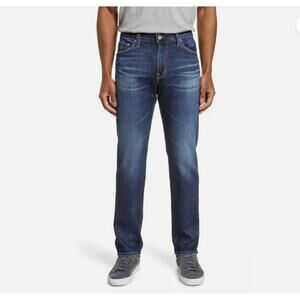 Ag Adriano Goldschmied Everett Slim-Straight Jeans Zip & Button Fly Dark Wash 36